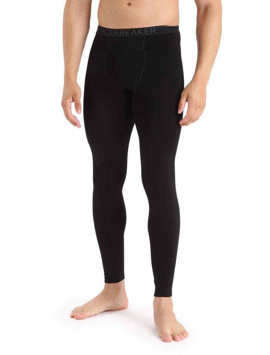 Icebreaker Merino 260 Tech Thermal Leggings With Fly Miesten Base Layers Mustat | FI 1391EBCX